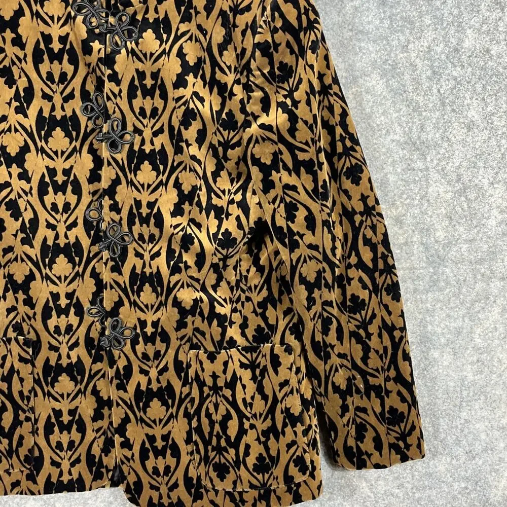 Evan Picone Women’s Blazer Sz 8 Black Floral Tapestry 4 Button Brown / Black‎ - Picture 5 of 10